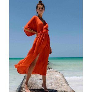 Billabong Forever Fine Midi dress Sunset Red size s/p